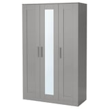 BRIMNES Armoire-penderie à 3 portes, gris, 46x74 3/4 "