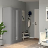 BRIMNES Armoire-penderie à 3 portes, gris, 46x74 3/4 "