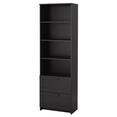 BRIMNES Bibliothèque, noir, 23 5/8x74 3/4 "