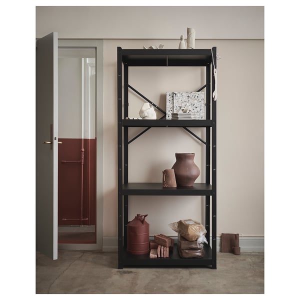 BROR Étagère, noir, 33 1/2x21 5/8x74 3/4 "