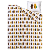 BRUMMIG Housse de couette et 1 taie, motif ours jaune/brun, 1 place
