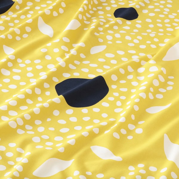 BUSKOPUNTIA Tissu précoupé, jaune noir/blanc/motif à pois, 59x118 "