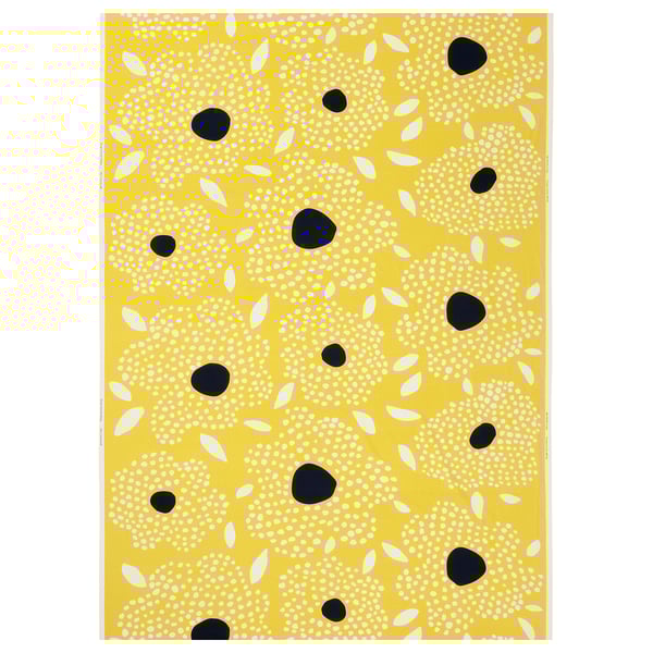 BUSKOPUNTIA Tissu précoupé, jaune noir/blanc/motif à pois, 59x118 "