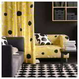 BUSKOPUNTIA Tissu précoupé, jaune noir/blanc/motif à pois, 59x118 "