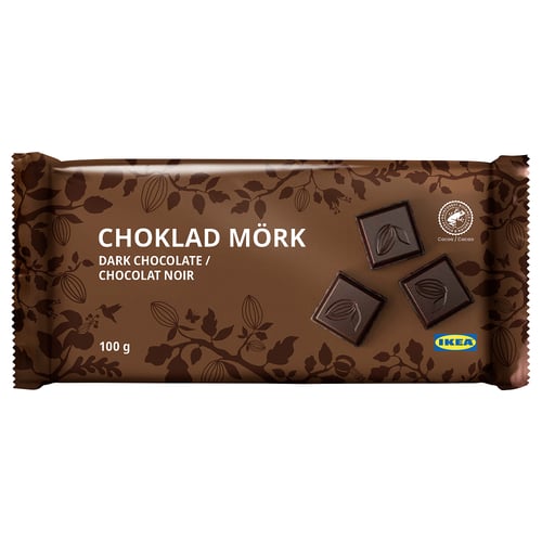 CHOKLAD MÖRK Tablette de chocolat noir, certifié Rainforest Alliance, 4 oz