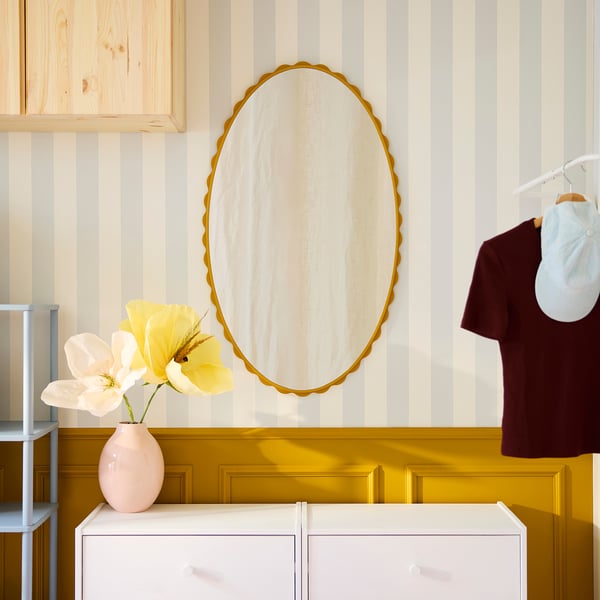 DAGGKAPRIFOL Miroir, jaune foncé, 23 5/8x39 3/8 "