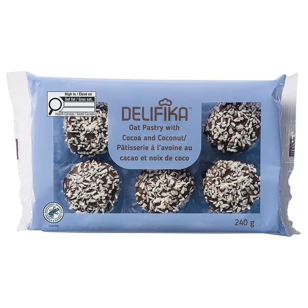 DELIFIKA Pâtisserie avoine, cacao, coco, surgelé certifié Rainforest Alliance, 8 oz