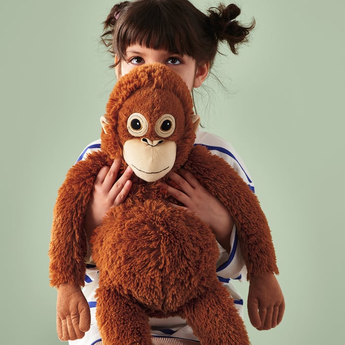 Peluche IKEA DJUNGELSKOG – Singe Orange 66 Cm, Tout Doux, Compagnon De Jeu, Décoratif