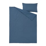 DOFTAKLEJA Housse de couette et taie(s), bleu foncé/brun clair, 1 place