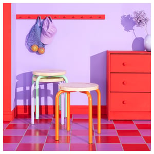 OMMJÄNGE tabouret, orange-rouge/teinté - CA