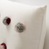 DVÄRGNARV Housse de coussin, multicolore/fait main pompon, 20x20 "