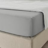DVALA Drap-housse, gris clair, 1 place