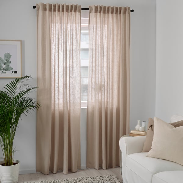 Dytag Rideaux 2 Panneaux Beige 57x98 145x250 Cm Ikea