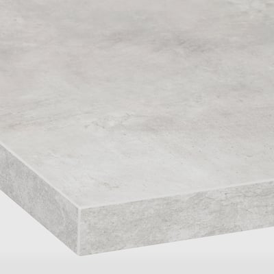 EKBACKEN Comptoir îlot cuisine, gris clair effet béton/stratifié, 74x42x1 1/8 "