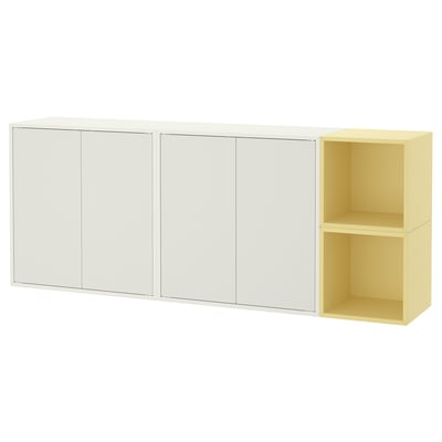 EKET Agencement rangement mural, blanc/jaune pâle, 68 7/8x13 3/4x27 1/2 "