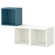 EKET Agencement rangement mural, bleu gris foncé/blanc, 41 3/8x13 3/4x27 1/2 "
