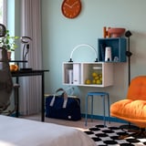 EKET Agencement rangement mural, bleu gris foncé/blanc, 41 3/8x13 3/4x27 1/2 "