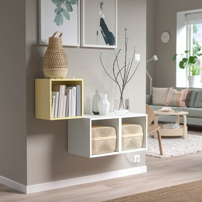 EKET Agencement rangement mural, jaune pâle/blanc, 41 3/8x13 3/4x27 1/2 "