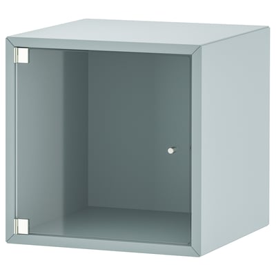 EKET Armoire murale porte vitrée, bleu gris clair, 13 3/4x13 3/4x13 3/4 "