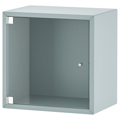 EKET Armoire murale porte vitrée, bleu gris clair, 13 3/4x9 7/8x13 3/4 "