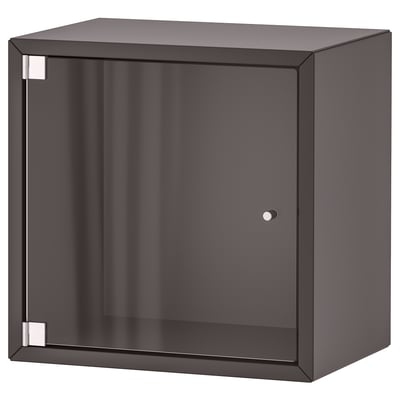 EKET Armoire murale porte vitrée, gris foncé, 13 3/4x9 7/8x13 3/4 "