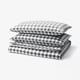 EKTANDVINGE Housse de couette et taie(s), anthracite blanc/carreaux, 2 places/grand 2 places