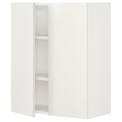 ENHET Arm murale av 2 tablettes/portes, blanc, 24x12 3/4x30 "