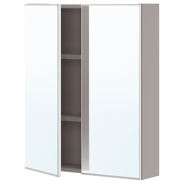 ENHET Armoire à pharmacie 2 portes, gris, 24x6 3/4x30 "
