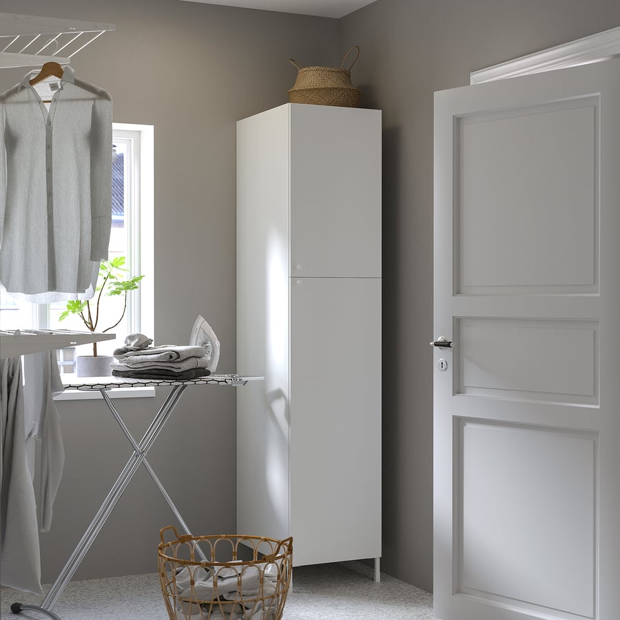 ENHET armoire haute 2 portes, blanc, 45.7x62.9x203.2 cm (18x243/4x80