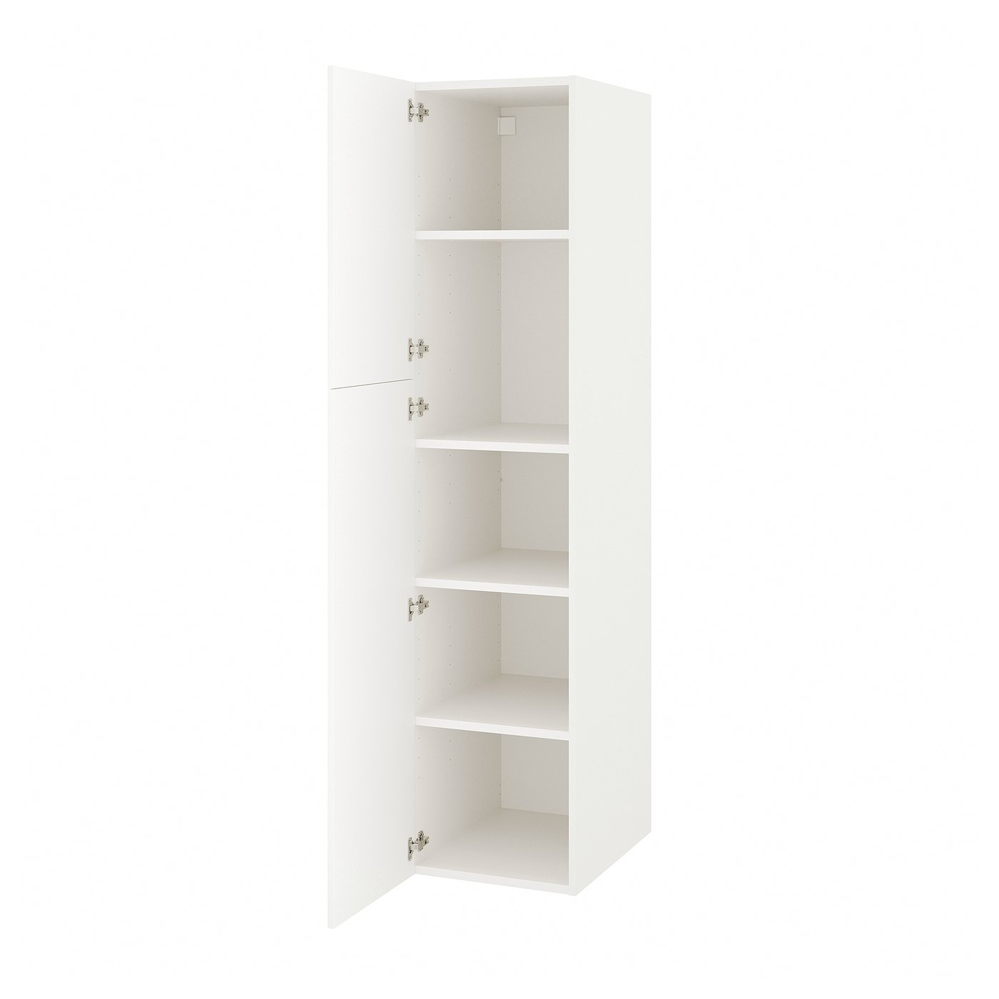 ENHET armoire haute 2 portes, blanc, 45.7x62.9x203.2 cm (18x243/4x80
