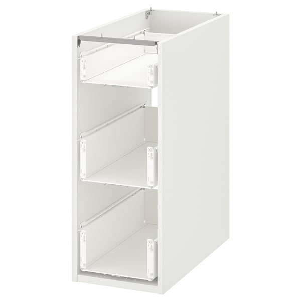 ENHET Armoire inférieure avec 3 tiroirs, blanc, 12x24x30 "