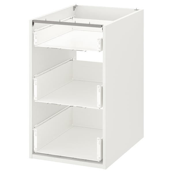 ENHET Armoire inférieure avec 3 tiroirs, blanc, 18x24x30 "