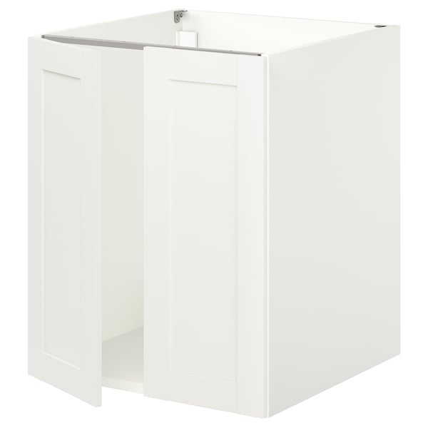 ENHET Armoire inférieure pr évier av pte, blanc/blanc cadre, 24x24 3/4x30 "