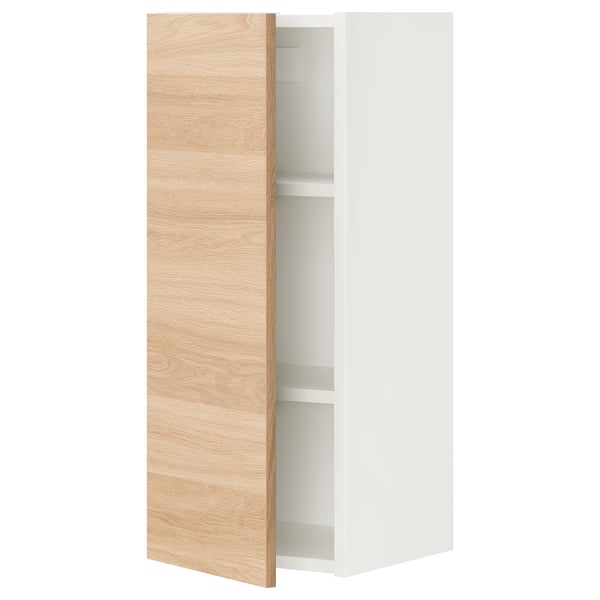 ENHET Armoire mur av 2 tablettes/porte, blanc/eff chêne, 12x12 3/4x30 "