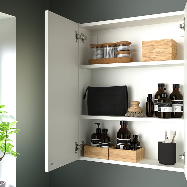 ENHET armoire murale 2 portes, blanc, 61x17x76 cm (24x63/4x30") IKEA CA