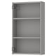 ENHET Armoire murale av 2 tablettes, gris, 18x6x30 "