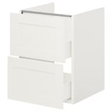 ENHET Meuble pour lavabo, 2 tiroirs, blanc/blanc cadre, 18x18 3/4x24 "