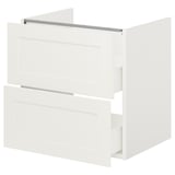 ENHET Meuble pour lavabo, 2 tiroirs, blanc/blanc cadre, 24x18 3/4x24 "