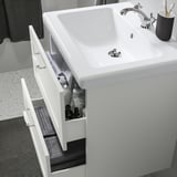 ENHET Meuble pour lavabo, 2 tiroirs, blanc/blanc cadre, 24x18 3/4x24 "