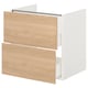 ENHET Meuble pour lavabo, 2 tiroirs, blanc/eff chêne, 24x18 3/4x24 "