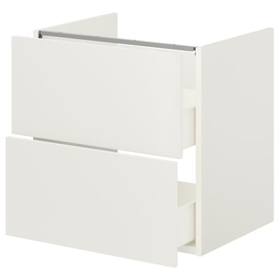 ENHET Meuble pour lavabo, 2 tiroirs, blanc, 24x18 3/4x24 "