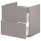 ENHET Meuble pour lavabo, 2 tiroirs, gris/gris cadre, 24x18 3/4x24 "