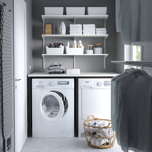 ENHET Rangement, anthracite/blanc stratifié, 61 1/2x34x40 5/8 "