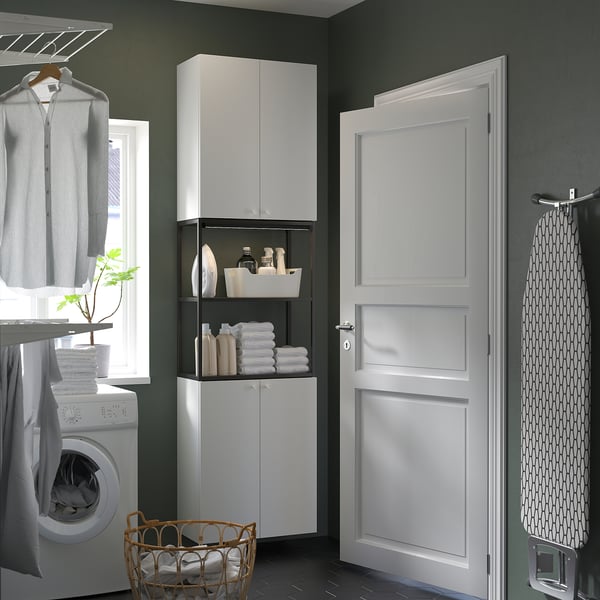 ENHET Rangement, anthracite/blanc, 24x12 3/4x90 "