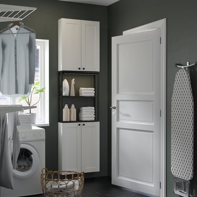 ENHET Rangement, anthracite/caisson blanc, 24x6 3/4x90 "