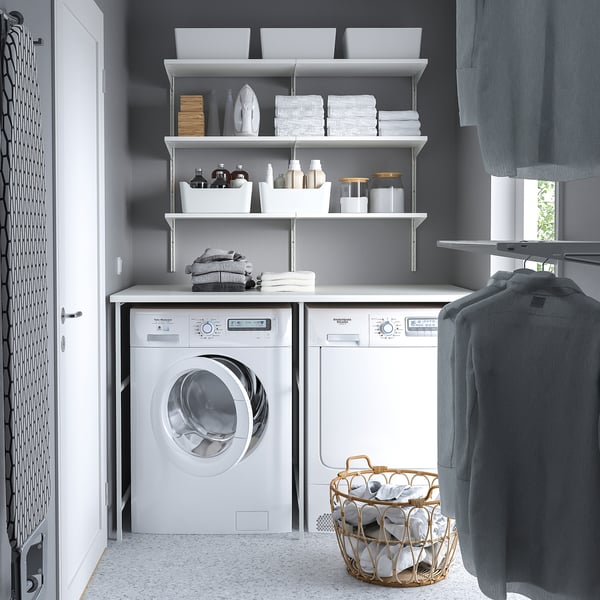 ENHET Rangement, blanc/blanc stratifié, 61 1/2x34x40 5/8 "