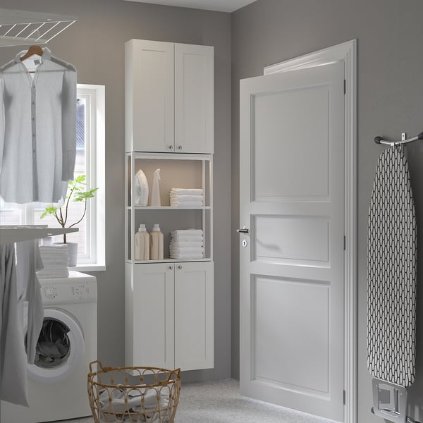 ENHET Rangement, blanc/caisson blanc, 24x6 3/4x90 "