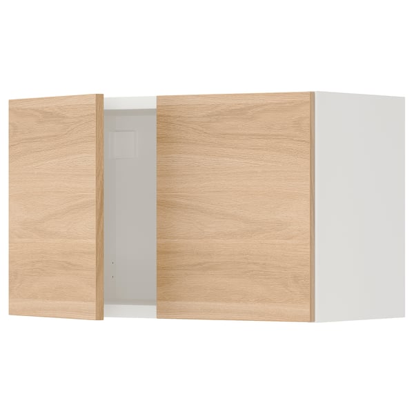 ENHET Rangement mural avec portes, blanc/eff chêne, 24x12 3/4x15 "