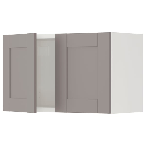 ENHET Rangement mural avec portes, blanc/gris cadre, 24x12 3/4x15 "
