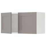 ENHET Rangement mural avec portes, blanc/gris cadre, 30x12 3/4x15 "